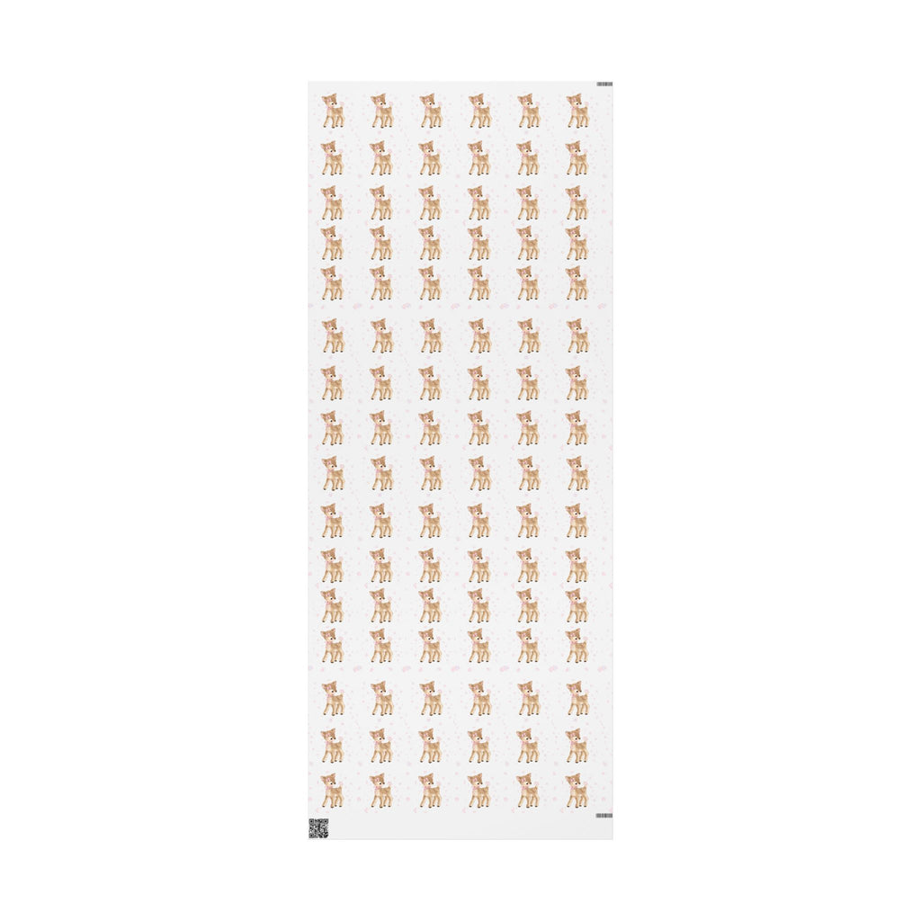 Cute Reindeer Christmas Wrapping Paper — Aesthetic Baby Deer Pink Holiday Gift Wrap