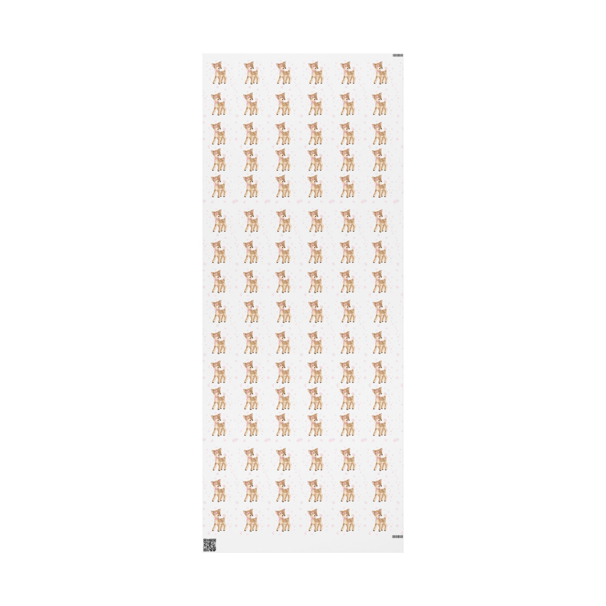 Cute Reindeer Christmas Wrapping Paper — Aesthetic Baby Deer Pink Holiday Gift Wrap