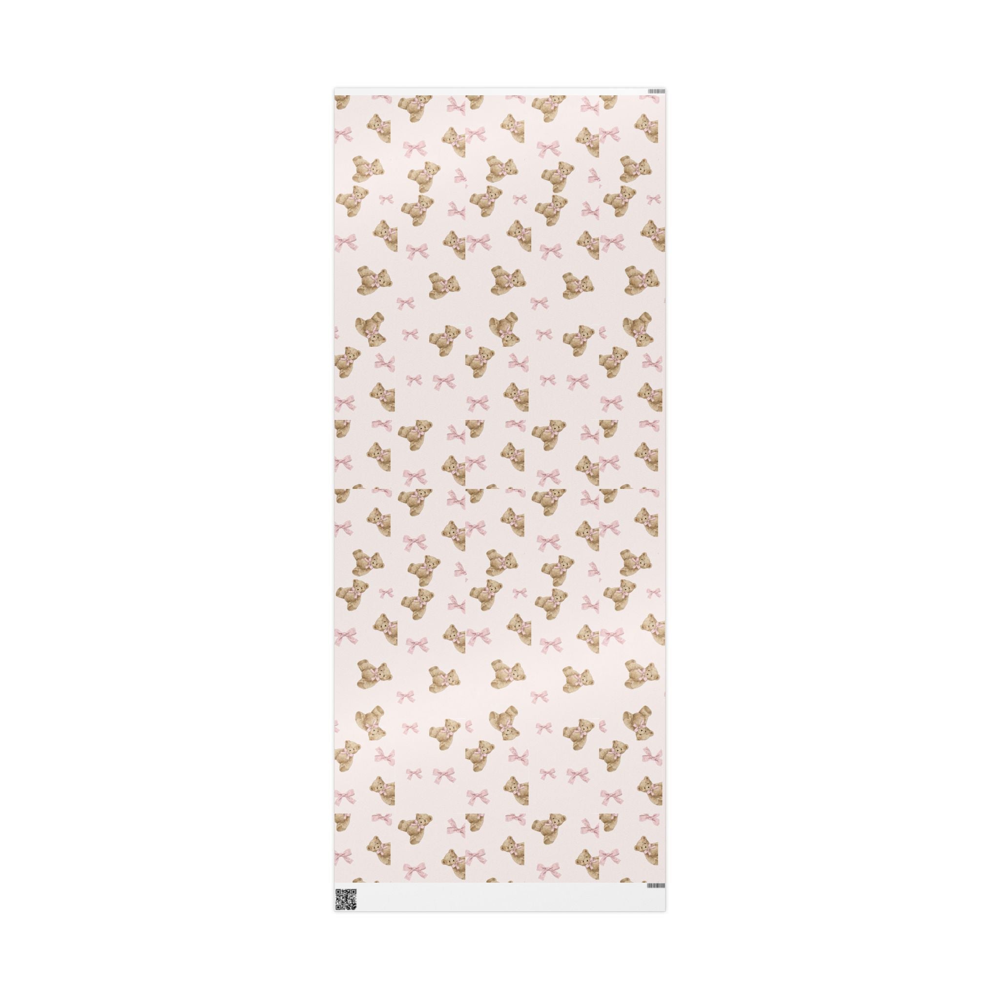 Pink Teddy Bear Christmas Wrapping Paper — Cute Girly Pinkmas Gift Wrap | Bow & Bear Holiday Paper