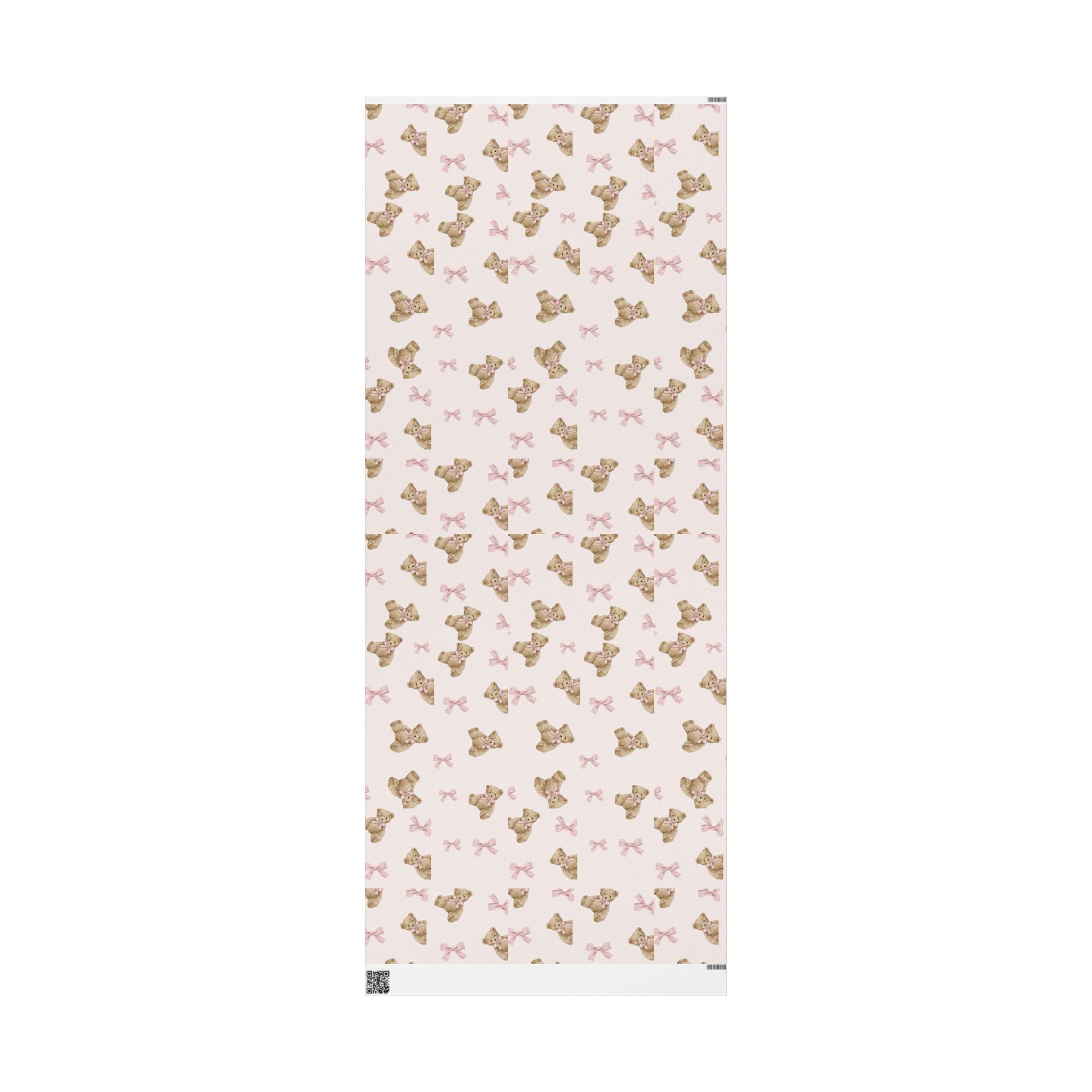 Pink Teddy Bear Christmas Wrapping Paper — Cute Girly Pinkmas Gift Wrap | Bow & Bear Holiday Paper