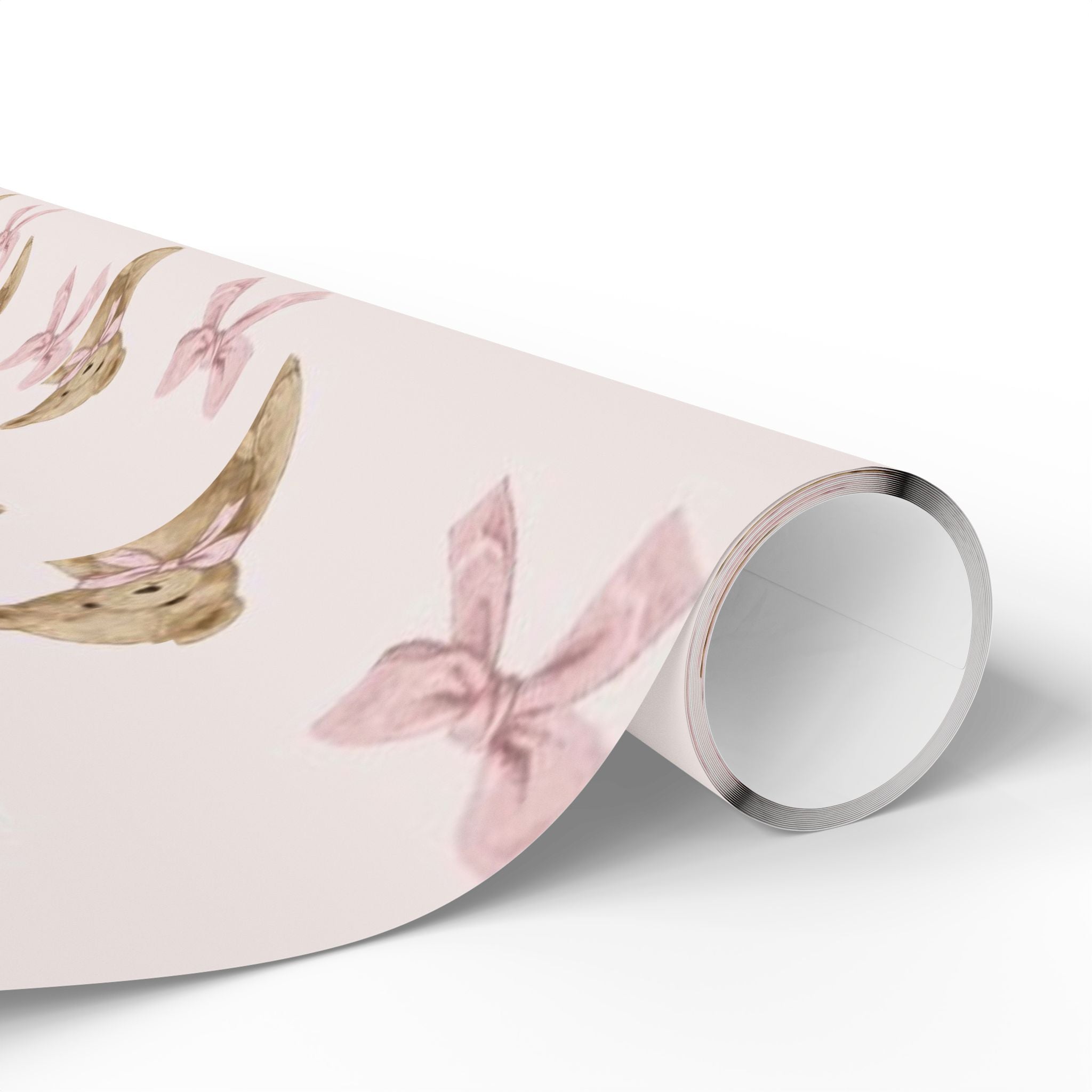 Pink Teddy Bear Christmas Wrapping Paper — Cute Girly Pinkmas Gift Wrap | Bow & Bear Holiday Paper