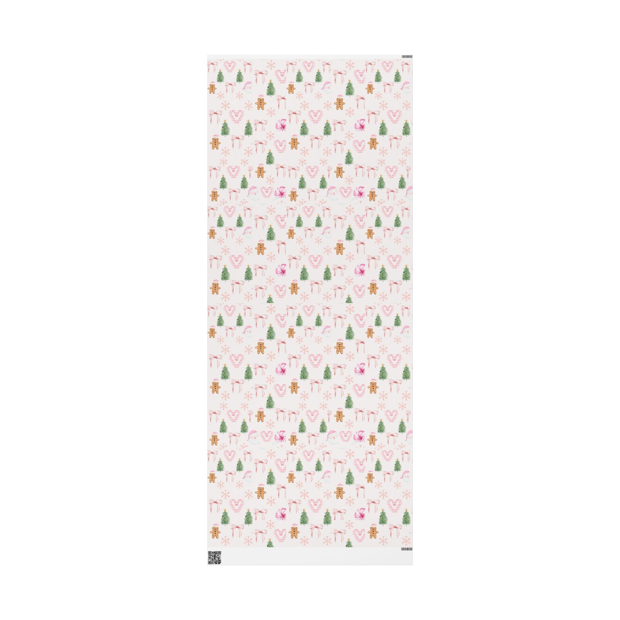 Pink Christmas Wrapping Paper — Cute Gingerbread, Santa & Candy Cane Holiday Gift Wrap