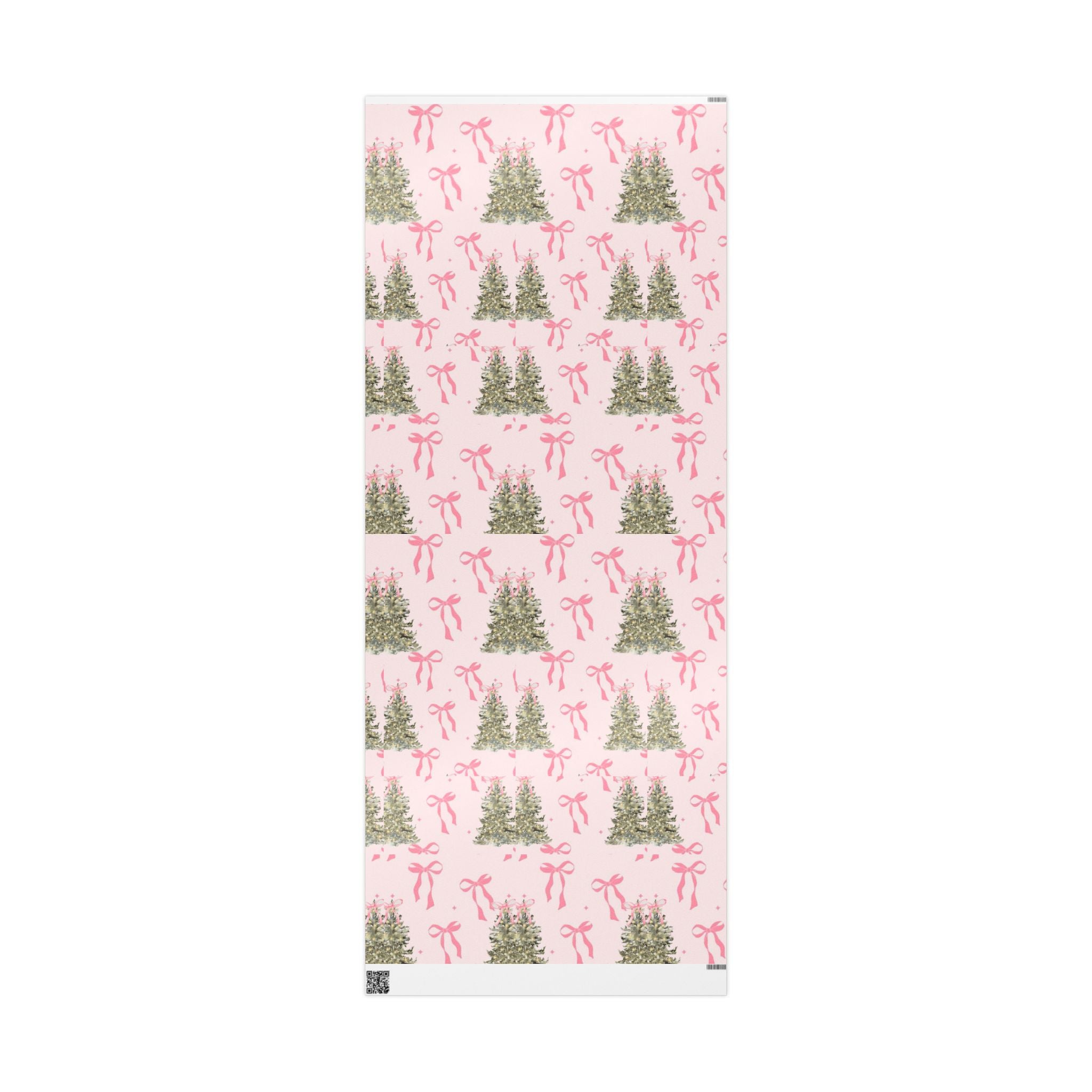 Pink Christmas Tree & Bow Wrapping Paper — Aesthetic Pinkmas Gift Wrap