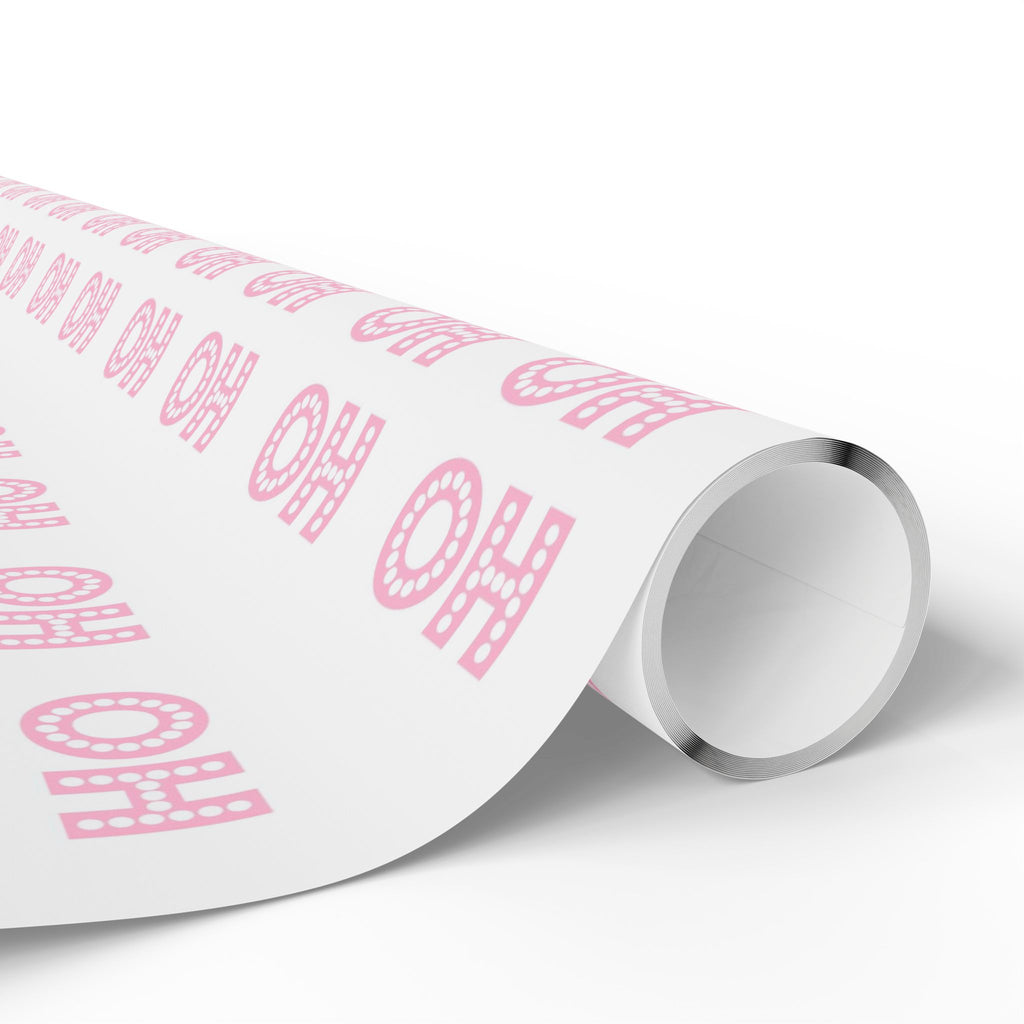 Pink HO HO HO Christmas Wrapping Paper - Aesthetic Pinkmas Gift Wrap | Cute Coquette Holiday Paper